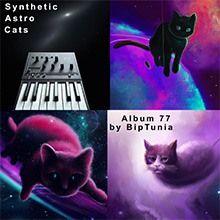 SYNTHETIC ASTRO CATS album cover and listen link