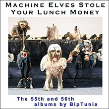 MACHINE ELVES STOLE YOUR LUNCH MONEY album cover and listen link