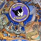 Brace Yourself for a Blast - album cover - montage of BipTunia logo plus midevil church celiling spooky art painting - clicking button plays album